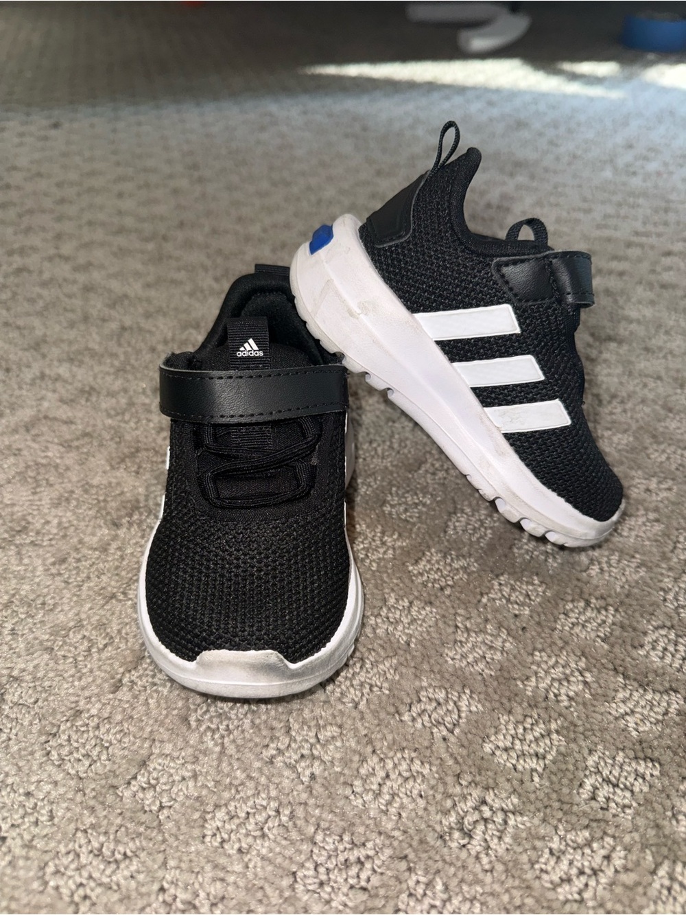 adidas Kids Black and White Slip-On Sneakers
